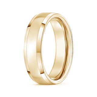 6 100 Beveled Edged Comfort Fit High Polished Wedding Band in 10K Yellow Gold