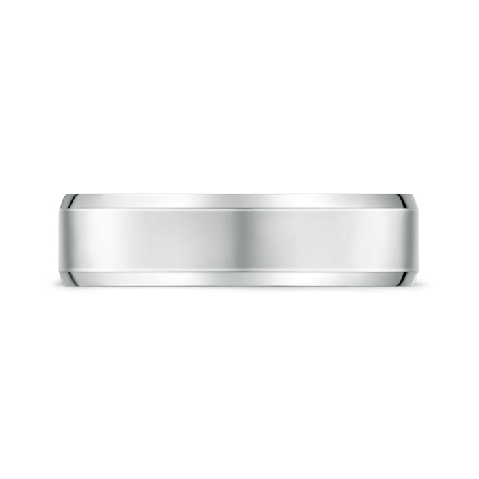 6 100 Beveled Edged Comfort Fit High Polished Wedding Band in P950 Platinum side-1