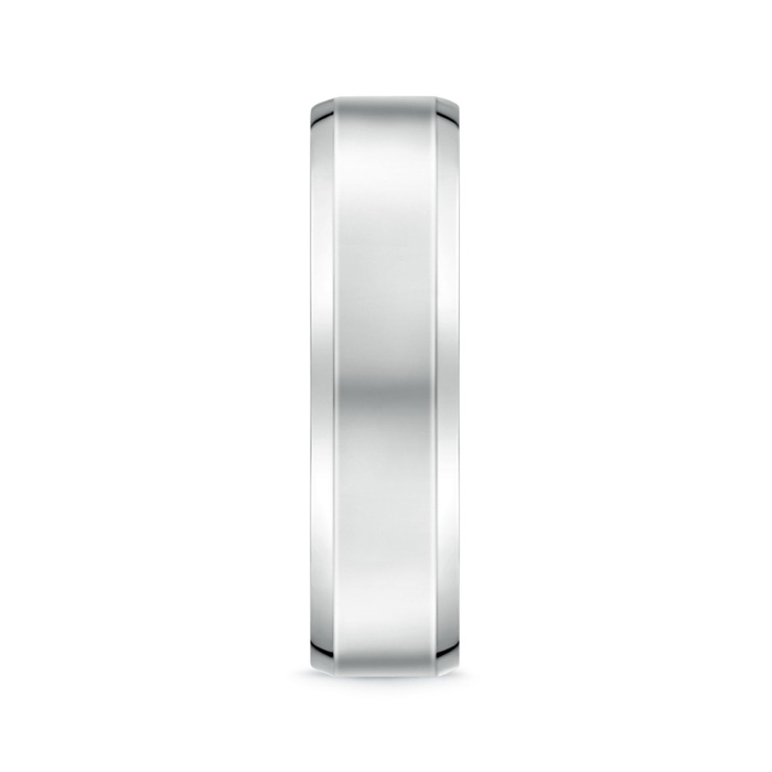6 100 Beveled Edged Comfort Fit High Polished Wedding Band in P950 Platinum side-2