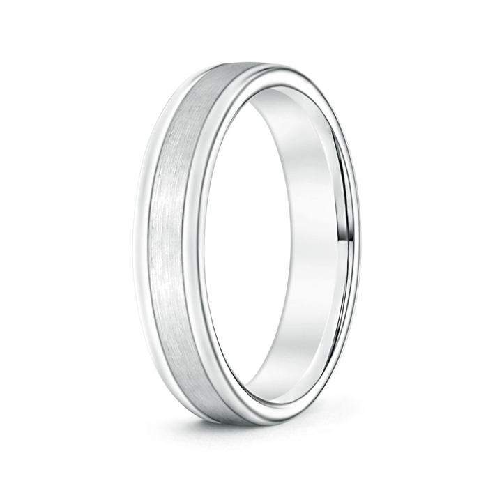 4 100 Comfort Fit Satin Finish Contemporary Wedding Band for Him in P950 Platinum