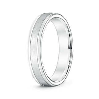 4 110 Comfort Fit Satin Finish Contemporary Wedding Band for Him in P950 Platinum