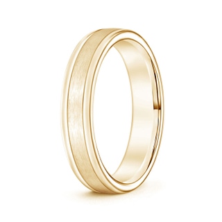 4 115 Comfort Fit Satin Finish Contemporary Wedding Band for Him in Yellow Gold