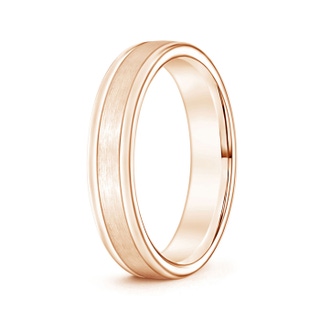 4 90 Comfort Fit Satin Finish Contemporary Wedding Band for Him in 9K Rose Gold