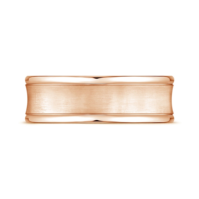 7.5 100 Comfort Fit Satin Finish Concave Wedding Band in Rose Gold Product Image
