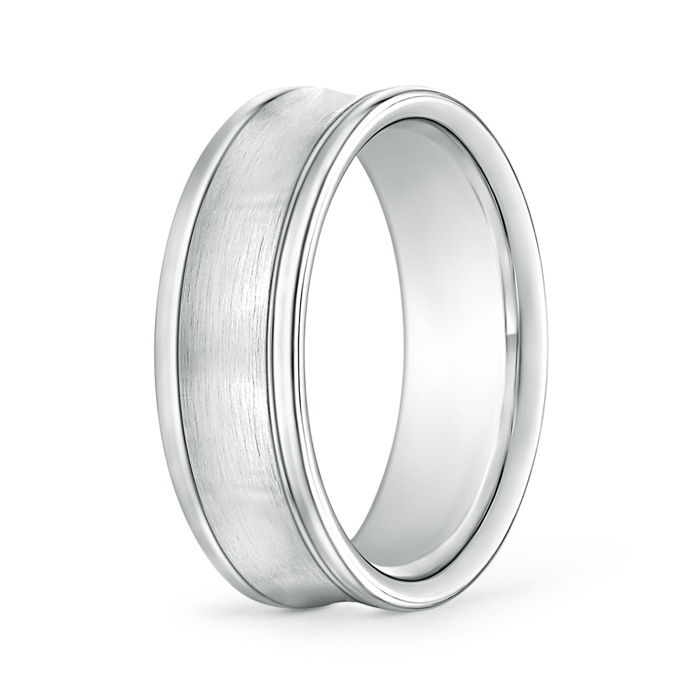 7.5 100 Comfort Fit Satin Finish Concave Wedding Band in White Gold