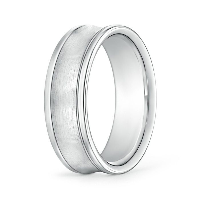 7.5 100 Comfort Fit Satin Finish Concave Wedding Band in White Gold 