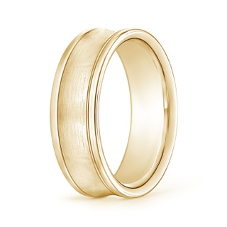 7.5 100 Comfort Fit Satin Finish Concave Wedding Band in Yellow Gold