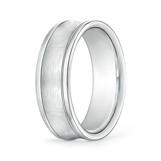 7.5 120 Comfort Fit Satin Finish Concave Wedding Band in White Gold
