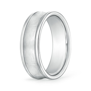 7.5 130 Comfort Fit Satin Finish Concave Wedding Band in White Gold