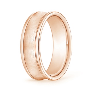 7.5 90 Comfort Fit Satin Finish Concave Wedding Band in 9K Rose Gold