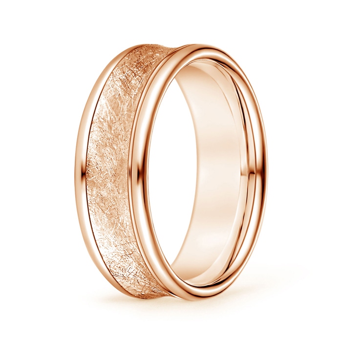 7.5 100 Concave Swirl Men's Comfort Fit Wedding Band in Rose Gold