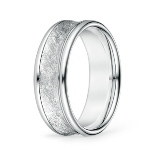 7.5 100 Concave Swirl Men's Comfort Fit Wedding Band in White Gold