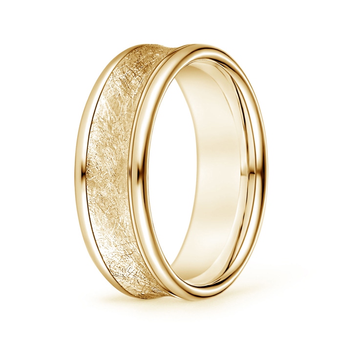 7.5 100 Concave Swirl Men's Comfort Fit Wedding Band in Yellow Gold