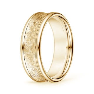 7.5 100 Concave Swirl Men's Comfort Fit Wedding Band in Yellow Gold