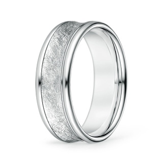 7.5 130 Concave Swirl Men's Comfort Fit Wedding Band in White Gold