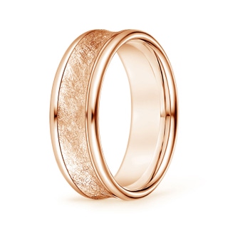 7.5 60 Concave Swirl Men's Comfort Fit Wedding Band in Rose Gold