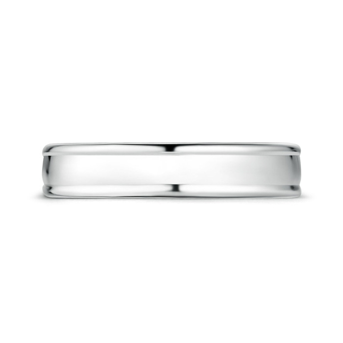 4 85 Round Edged Men's Satin Finish Wedding Band in White Gold product image