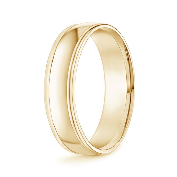 6 105 Round Edged Men's Satin Finish Wedding Band in Yellow Gold