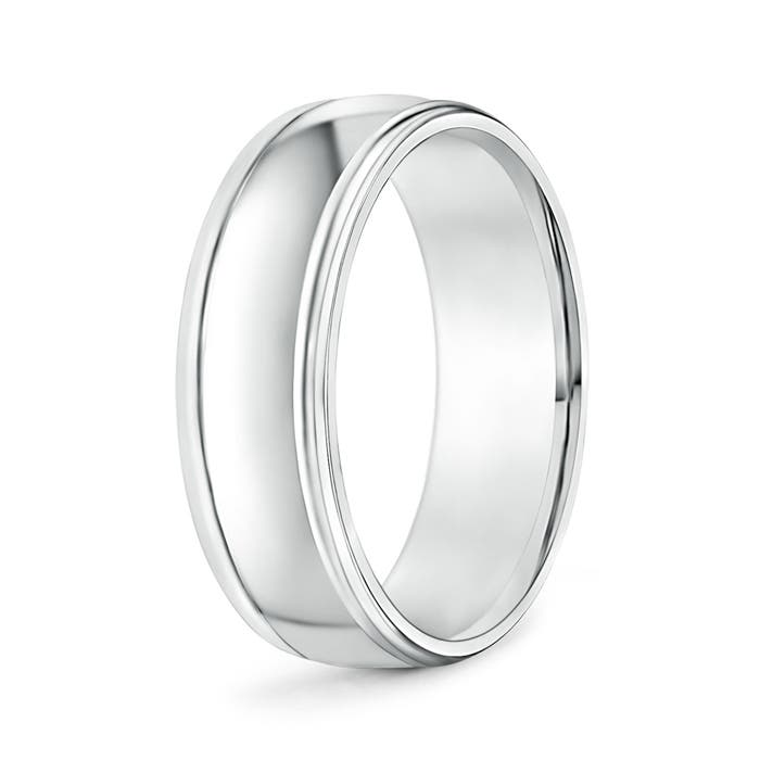 7 100 Round Edged Men's Satin Finish Wedding Band in P950 Platinum