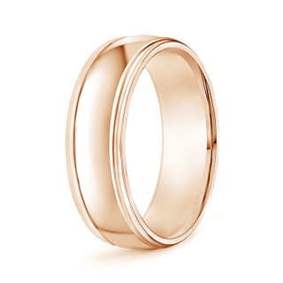 7 100 Round Edged Men's Satin Finish Wedding Band in Rose Gold