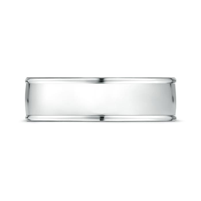 7 125 Round Edged Men's Satin Finish Wedding Band in White Gold