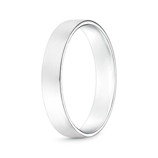 4 100 Classic High Polished Men's Flat Wedding Band in White Gold
