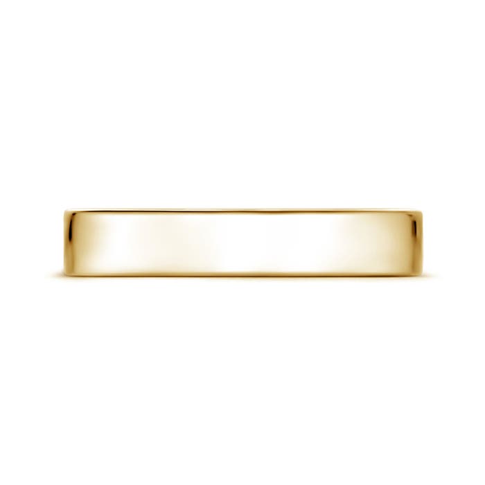 4 60 Classic High Polished Men's Flat Wedding Band in 18K Yellow Gold