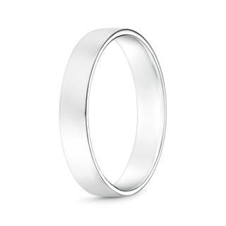 4 60 Classic High Polished Men's Flat Wedding Band in White Gold