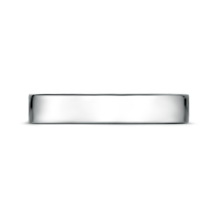 4 90 Classic High Polished Men's Flat Wedding Band in 10K White Gold - side 199