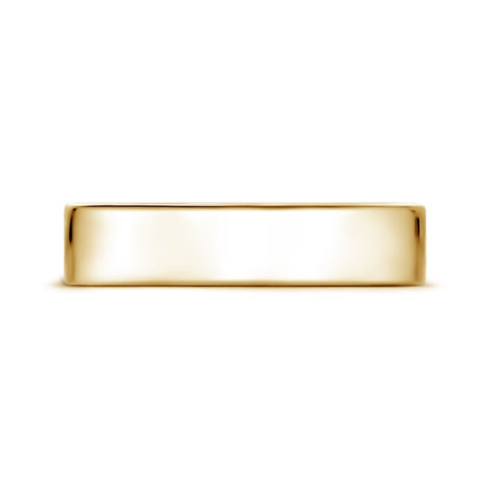 5 100 Classic High Polished Men's Flat Wedding Band in 18K Yellow Gold