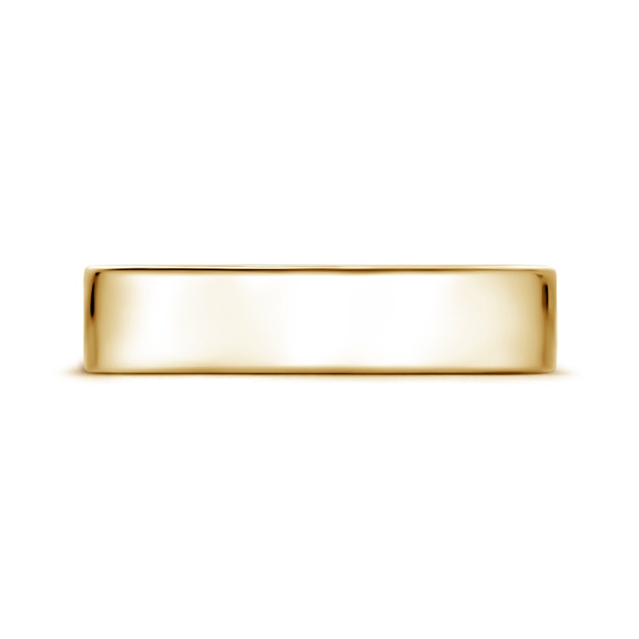 5 105 Classic High Polished Men's Flat Wedding Band in Yellow Gold Side-1