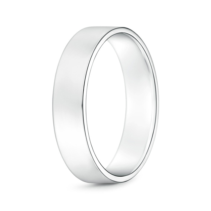 5 85 Classic High Polished Men's Flat Wedding Band in White Gold 