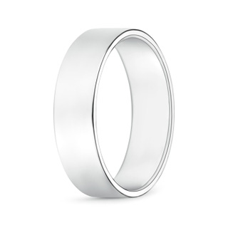 6 100 Classic High Polished Men's Flat Wedding Band in White Gold