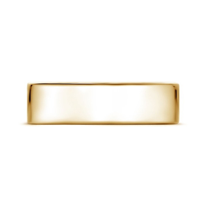 6 105 Classic High Polished Men's Flat Wedding Band in Yellow Gold - side 199