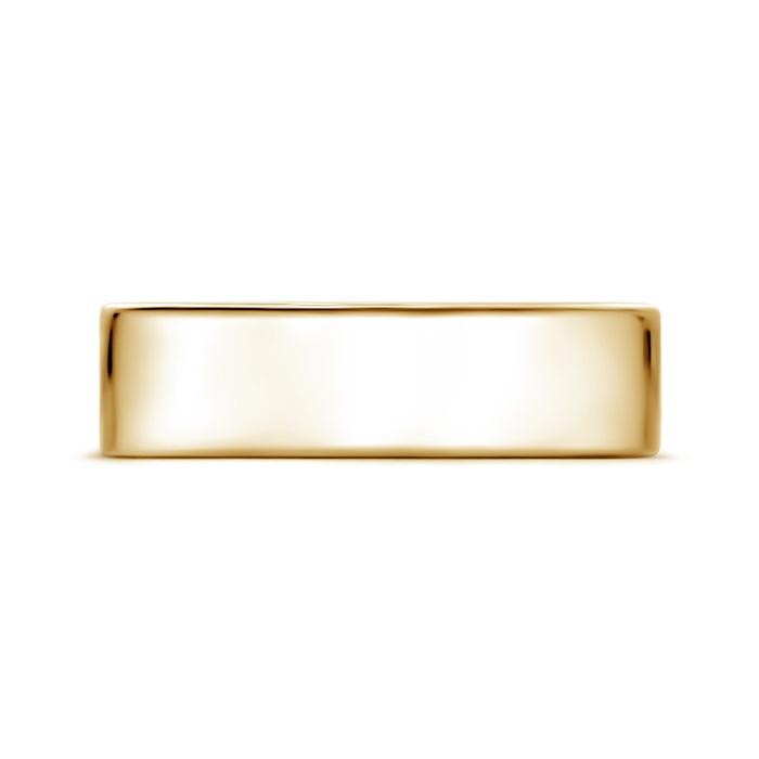 6 105 Classic High Polished Men's Flat Wedding Band in Yellow Gold side 199