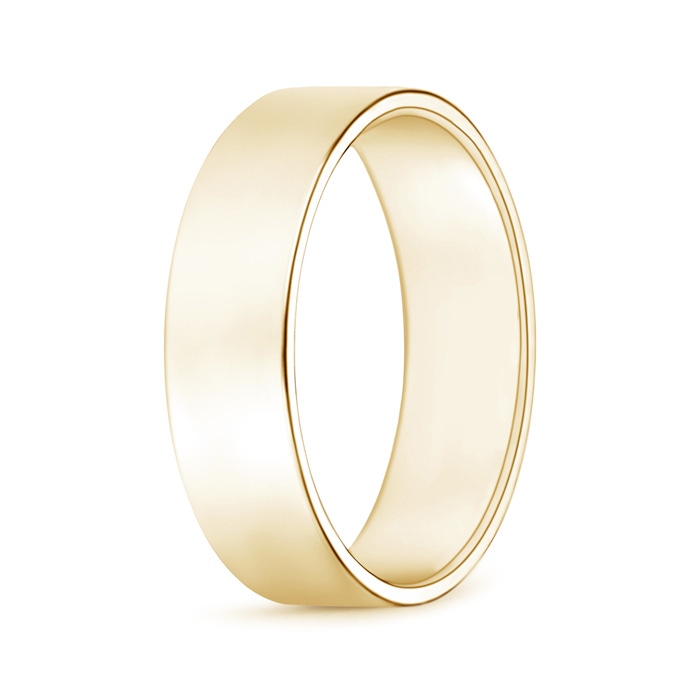 6 115 Classic High Polished Men's Flat Wedding Band in Yellow Gold