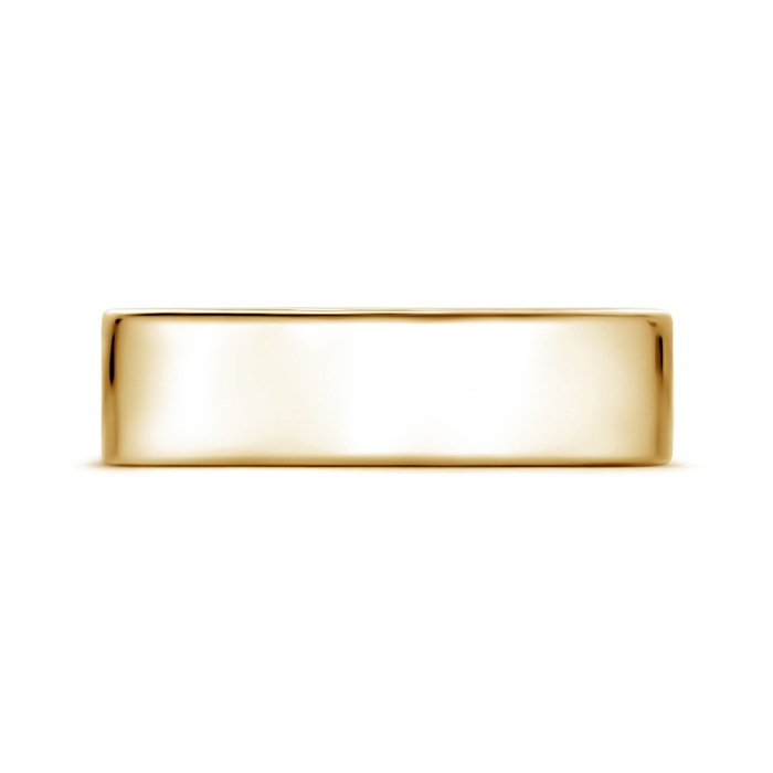 6 115 Classic High Polished Men's Flat Wedding Band in Yellow Gold Side-1