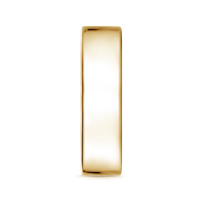 6 115 Classic High Polished Men's Flat Wedding Band in Yellow Gold - side 2