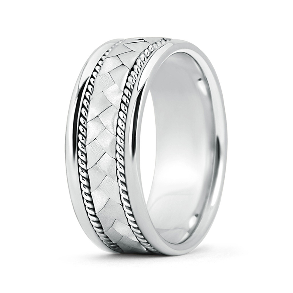 7 100 Hand Braided Twisted Rope Men's Wedding Band in White Gold