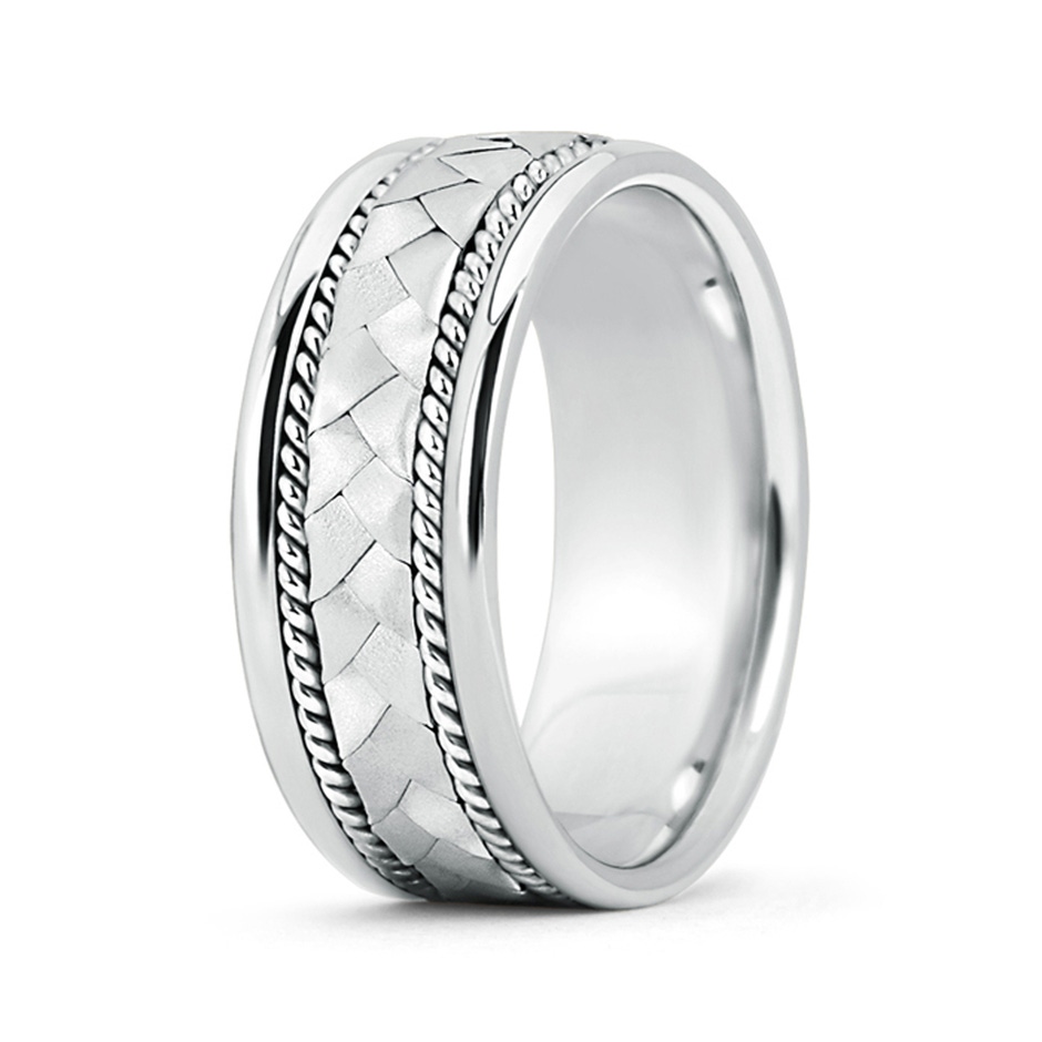 7 105 Hand Braided Twisted Rope Men's Wedding Band in 10K White Gold 