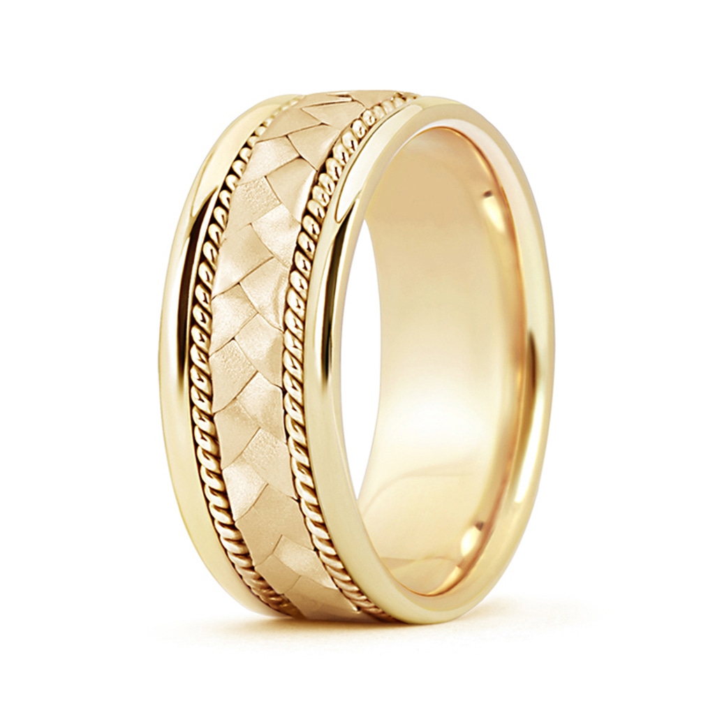 7 105 Hand Braided Twisted Rope Men's Wedding Band in Yellow Gold