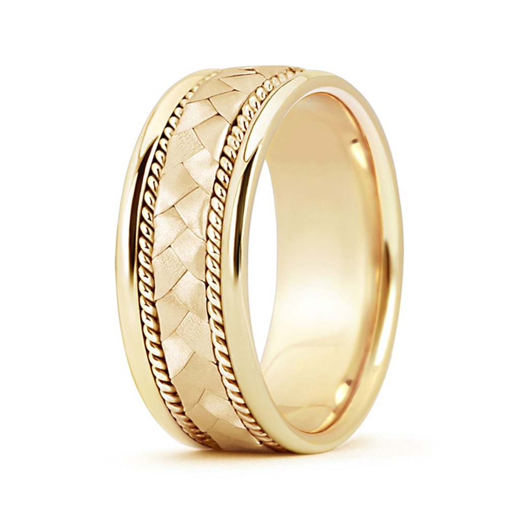 7 110 Hand Braided Twisted Rope Men's Wedding Band in Yellow Gold