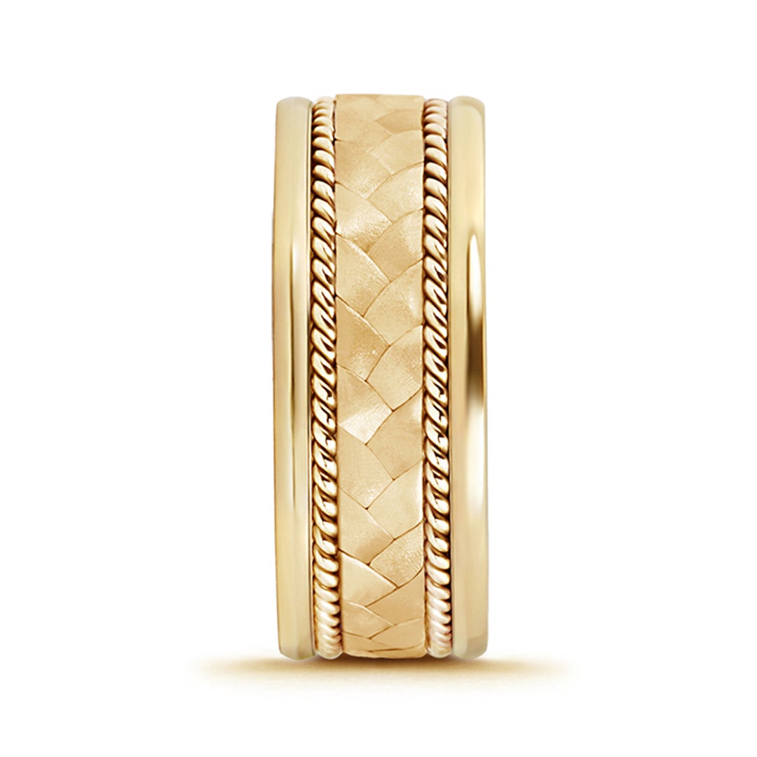 7 110 Hand Braided Twisted Rope Men's Wedding Band in Yellow Gold - side 5