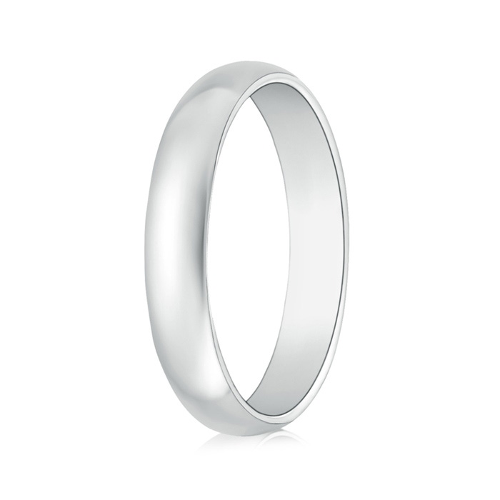 4 100 High Polished Domed Men's Comfort Fit Wedding Band in White Gold