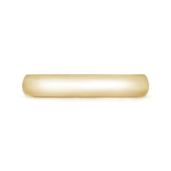 4 100 High Polished Domed Men's Comfort Fit Wedding Band in Yellow Gold