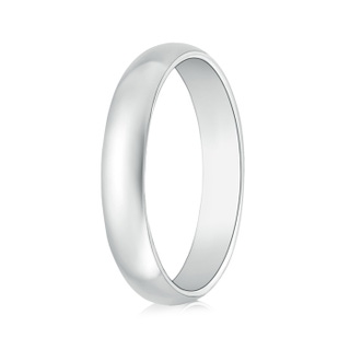 4 110 High Polished Domed Men's Comfort Fit Wedding Band in White Gold