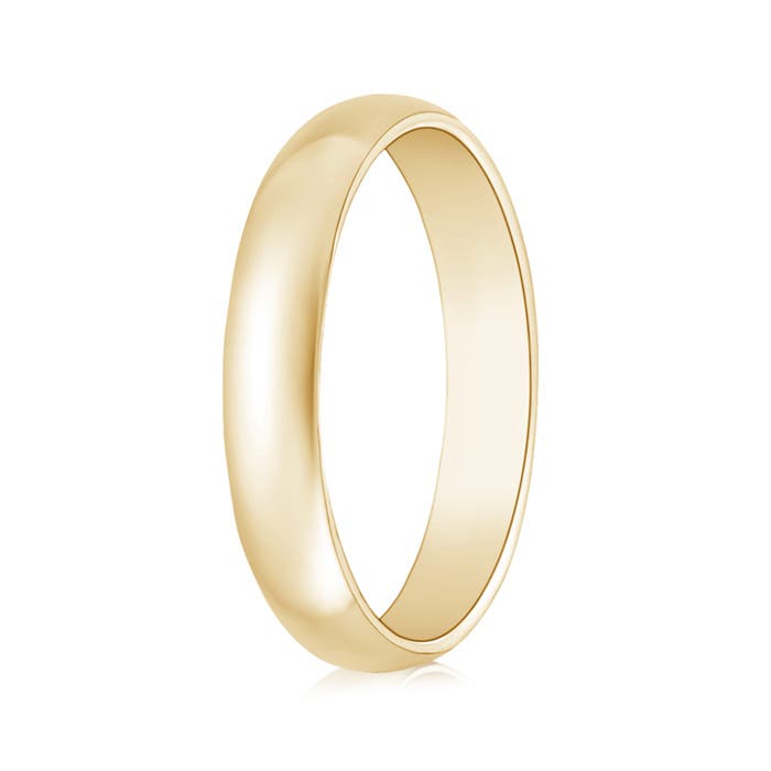 4 90 High Polished Domed Men's Comfort Fit Wedding Band in Yellow Gold