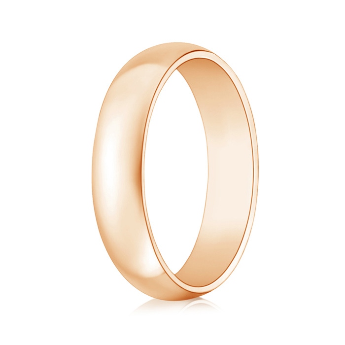 5 100 High Polished Domed Men's Comfort Fit Wedding Band in Rose Gold