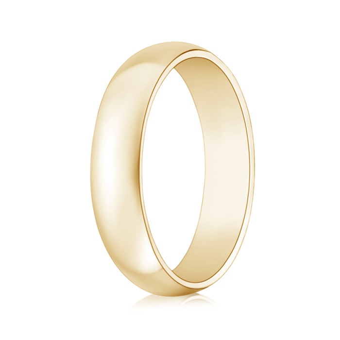 5 100 High Polished Domed Men's Comfort Fit Wedding Band in Yellow Gold 