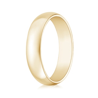 5 100 High Polished Domed Men's Comfort Fit Wedding Band in Yellow Gold